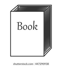 silhouette book over isolated background, vector illustration