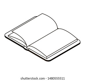 silhouette of book of school open with white background