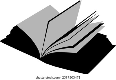 silhouette of book vector on white background 