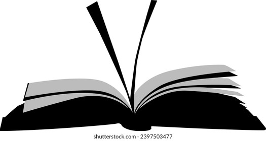 silhouette of book vector on white background 