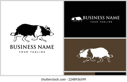 silhouette border collie herding logo