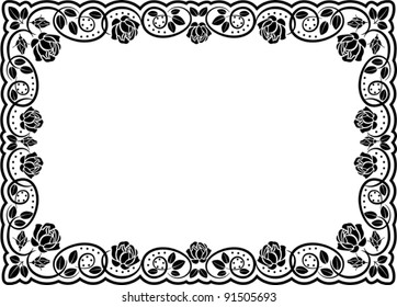 silhouette  border roses