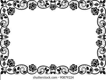 Silhouette border with roses decoration