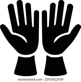 silhouette of both hands isolated on white background