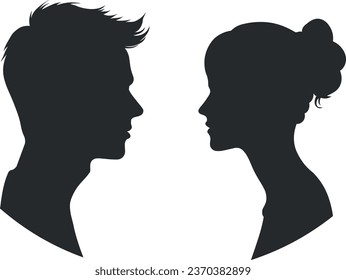 silhouette of both women and men black without background