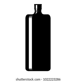 Silhouette of a bottle with an alcoholic drink. Vector illustration
