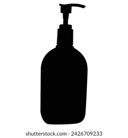 Silhouette of a bottle of lotion with pump