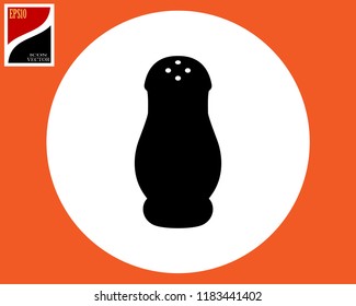 silhouette of bottle for salt of black flowers
