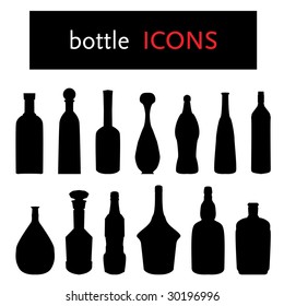 silhouette of bottles