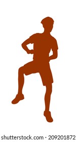 Silhouette of bouncing boy