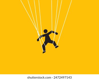a silhouette bound with white ropes all over the body. Vector Illustration