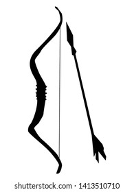 silhouette of bow and arrow, vintage motive