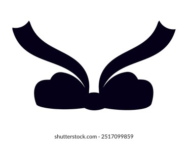 Silhueta de um arco em um fundo transparente. Estilo plano.