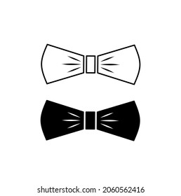 Silhouette bow tie icon vector isolated on white background.bow tie Simple flat symbol