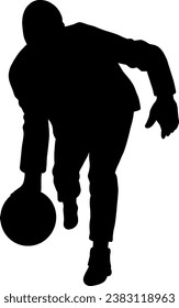 silhouette of a bowling player 