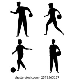 Silhouette of a Bowling Player Rolling a Ball in Action