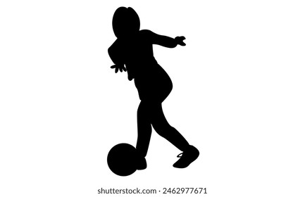silhouette of bowling player throw ball to hit bowling pins