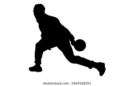 silhouette of bowling player vector illustration