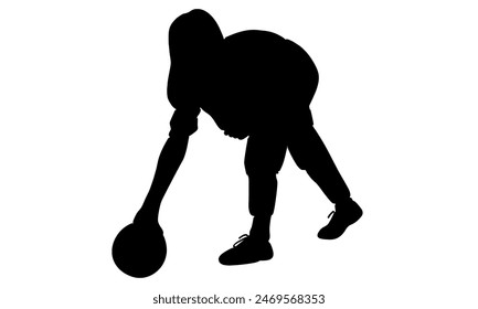 silhouette of bowling player vector illustration