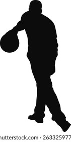 Silhouette of Bowling Player. Vector Illustration