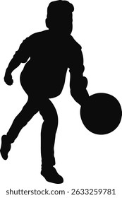 Silhouette of Bowling Player. Vector Illustration
