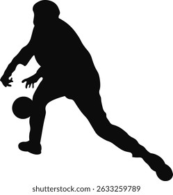 Silhouette of Bowling Player. Vector Illustration