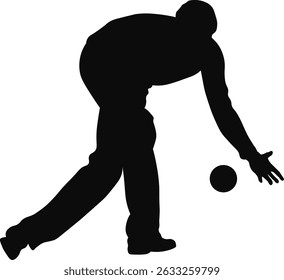 Silhouette of Bowling Player. Vector Illustration
