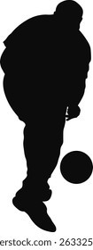 Silhouette of Bowling Player. Vector Illustration