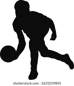 Silhouette of Bowling Player. Vector Illustration