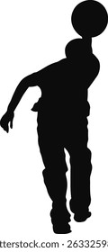 Silhouette of Bowling Player. Vector Illustration
