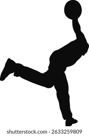 Silhouette of Bowling Player. Vector Illustration