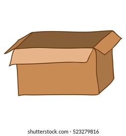 silhouette with box of cardboard opened