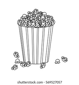 silhouette box with pop corn icon design