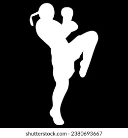 silueta de un diseño de logo de boxer