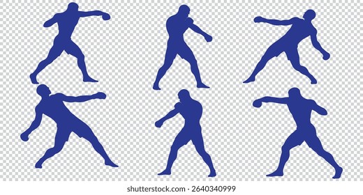 Silhouette of a boxer throwing a punch. Vector silhouette EPS 10