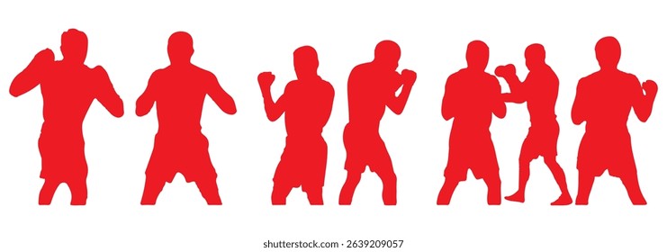 Silhouette of boxing fighter eps 10 file