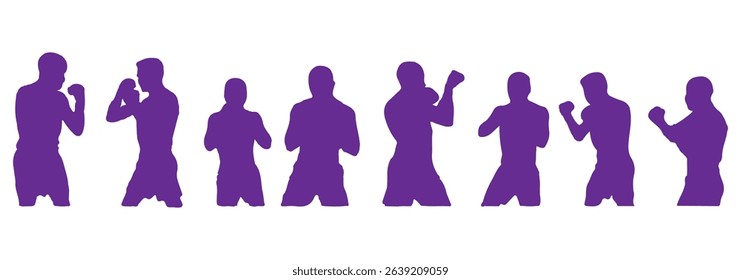 Silhouette of boxing fighter eps 10 file