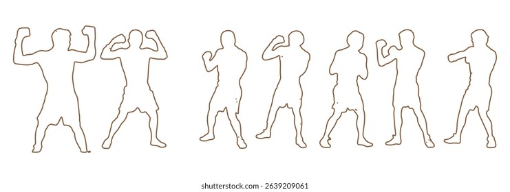 Silhouette of boxing fighter eps 10 file