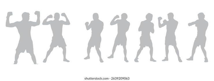 Silhouette of boxing fighter eps 10 file