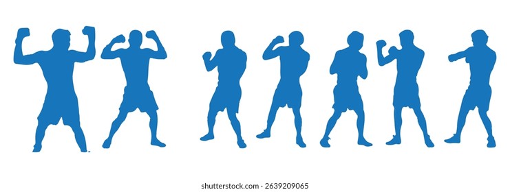 Silhouette of boxing fighter eps 10 file