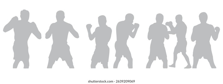 Silhouette of boxing fighter eps 10 file
