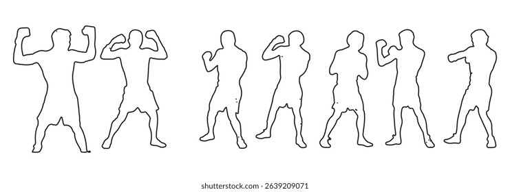 Silhouette of boxing fighter eps 10 file