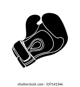 silhouette of boxing glove icon over white background. sport equipment concept. vector illustration