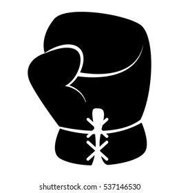 silhouette of boxing glove sport equipment icon over white background. vector illustration