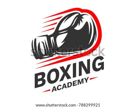 Silhouette of boxing gloves - boxing emblem, logo design, illustration on a white background