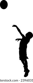 silhouette boy with ball vector