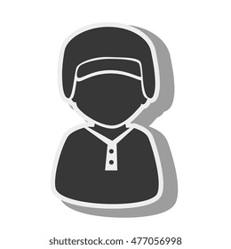 silhouette boy baseball bat isolated