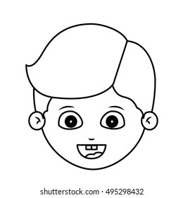 Silhouette of boy cartoon design