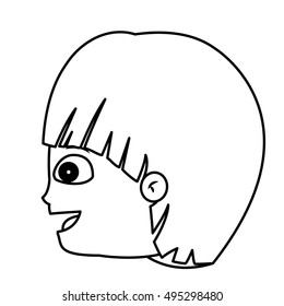 Silhouette of boy cartoon design
