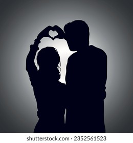 silhouette of a boy and girl